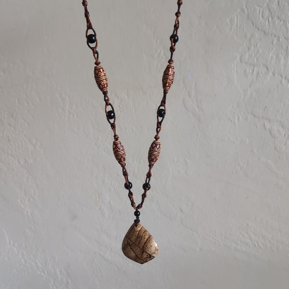 Elegant Brown Beaded Necklace